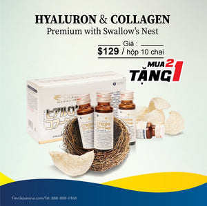 FINE HYALURON COLLAGEN PREMIUM - Nước uống Collagen Yến Thượng Hạng (Buy 2 Get 1 Free)